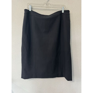Lafayette 148 New York Stretch Black Pencil Skirt Sz 12